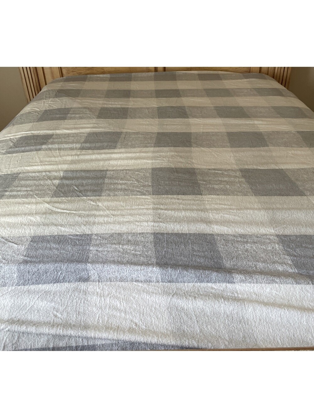 Dormisette Queen Size Cotton Luxury Flannel  Sheet Set  GRAY CREAM CHECK Germany
